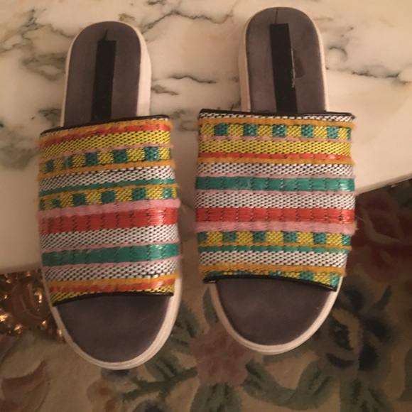Lori Goldstein bright colorful sandals size 8 - Picture 1 of 3